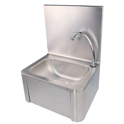 Knee push operated stainless steel bathroom kitchen sink with good quality accessories